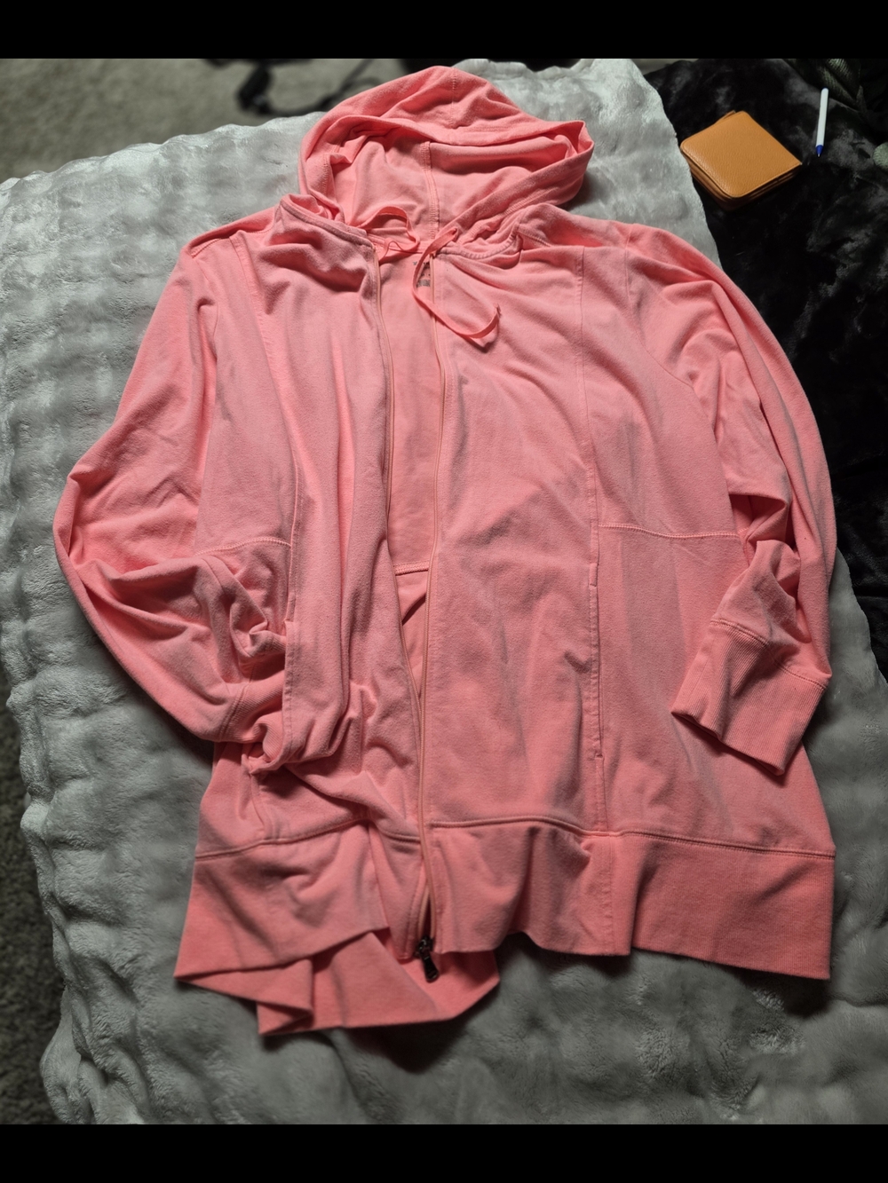 Tek gear Coral Pink Full-Zip Hooded Sweatshirt 3X
